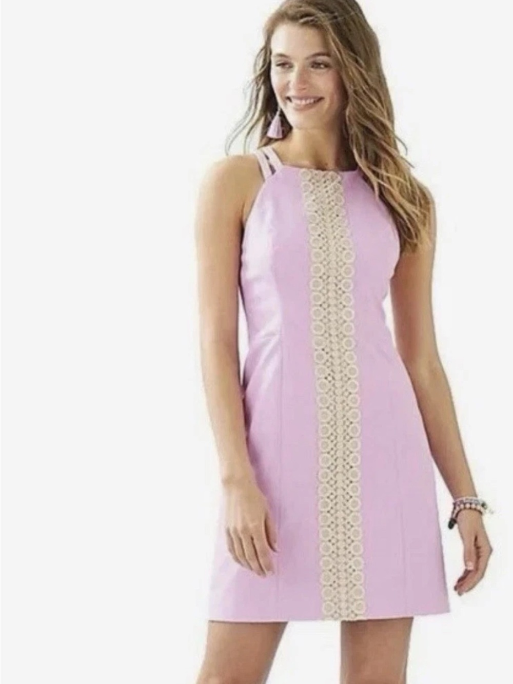 Lilly Pulitzer Purple Sleeveless Shift Dress with Gold Trim Women’s 2